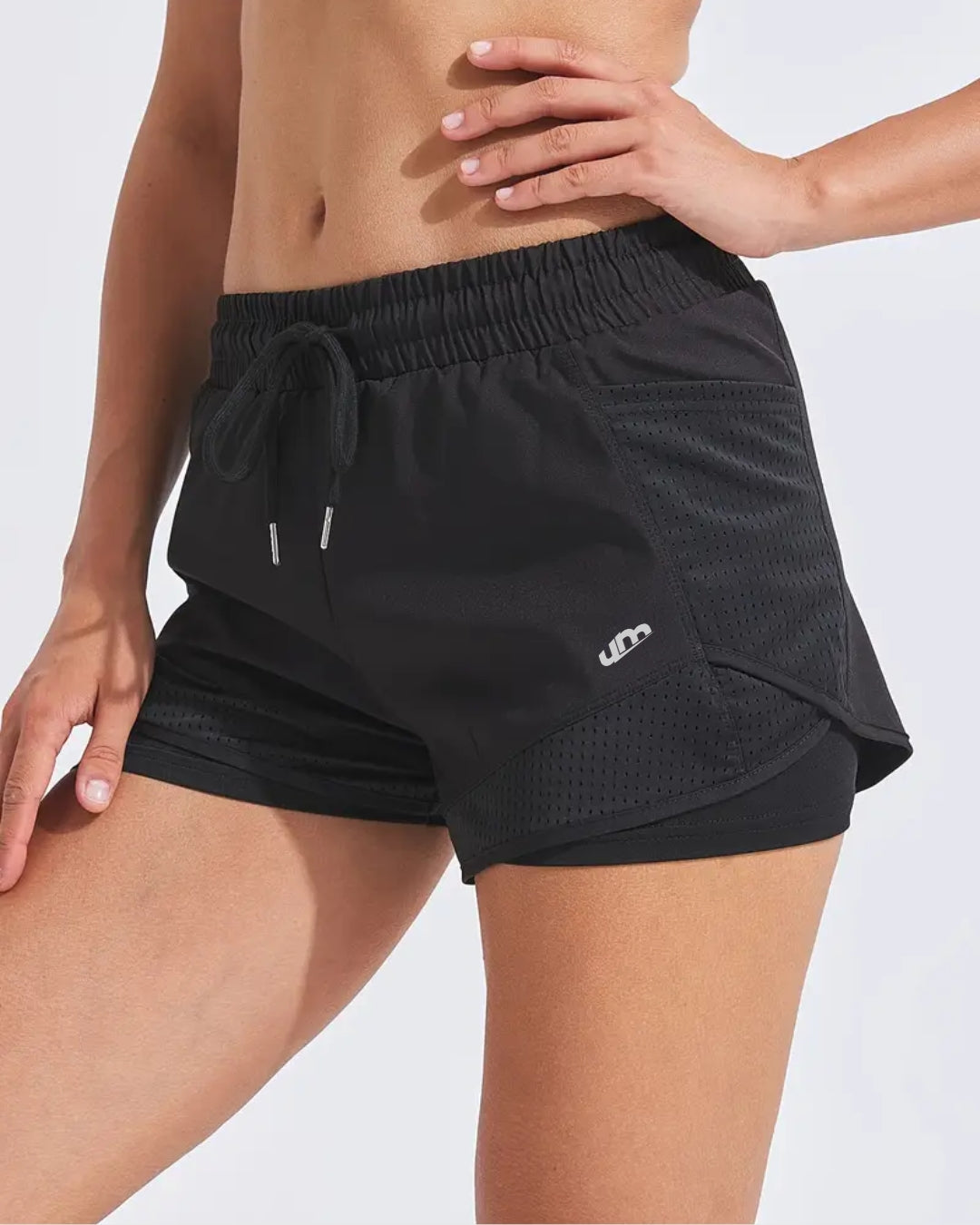 Kit com 2 Shorts femininos dupla face, secagem rápida e transpiráveis ideal para academia e treinos
