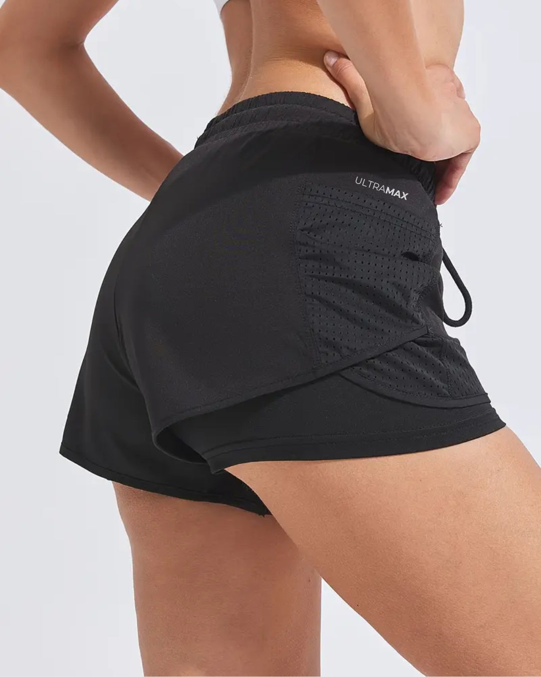 Kit com 2 Shorts femininos dupla face, secagem rápida e transpiráveis ideal para academia e treinos