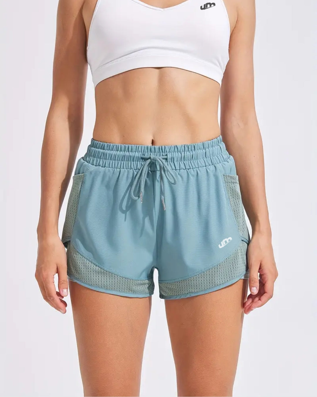 Kit com 2 Shorts femininos dupla face, secagem rápida e transpiráveis ideal para academia e treinos