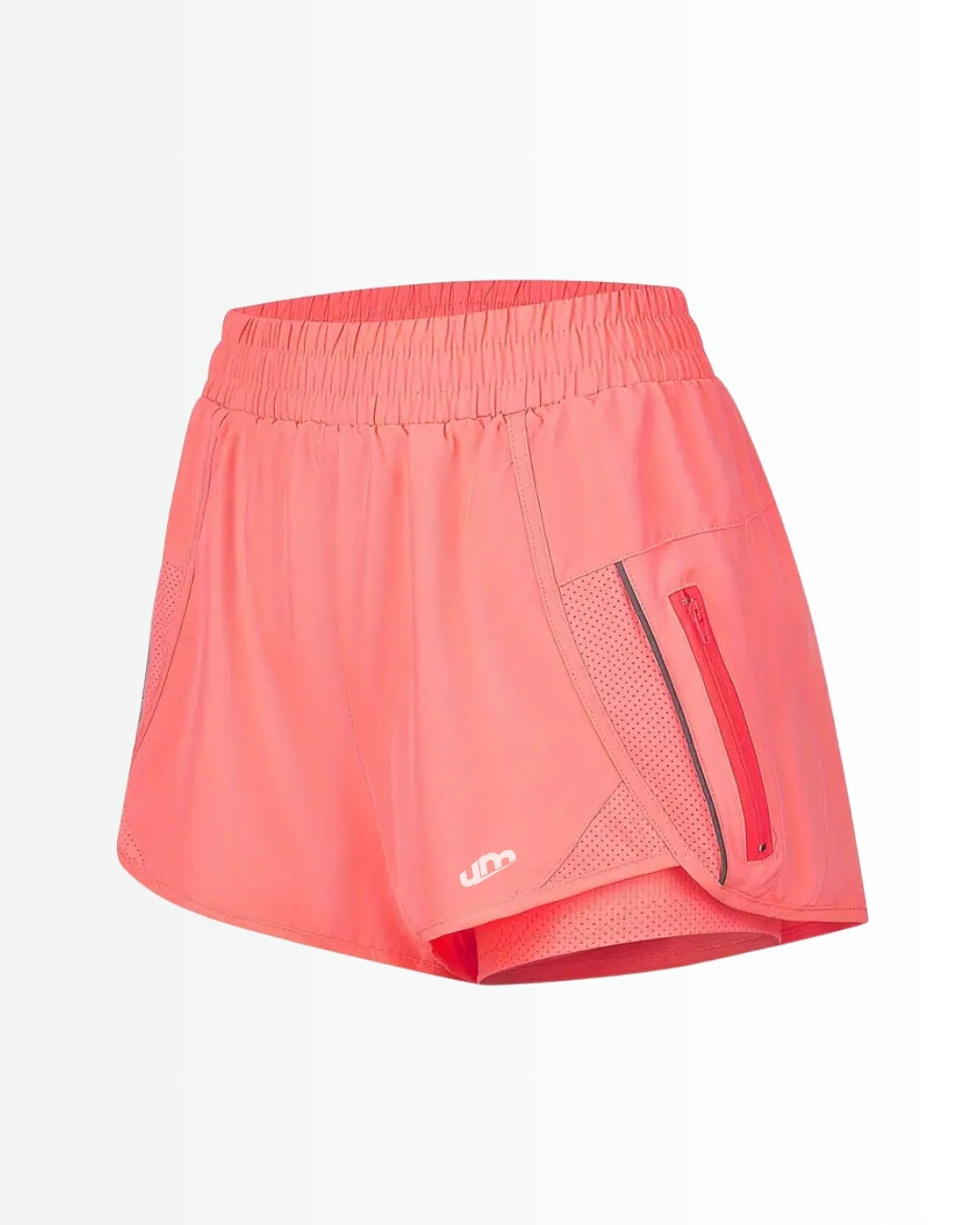Short feminino de academia ActiveKnit - Dupla face, com bolsos
