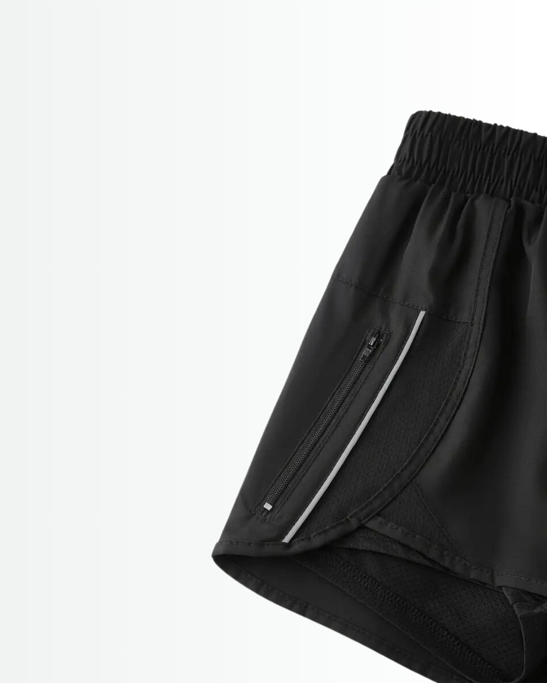 Short feminino de academia ActiveKnit - Dupla face, com bolsos