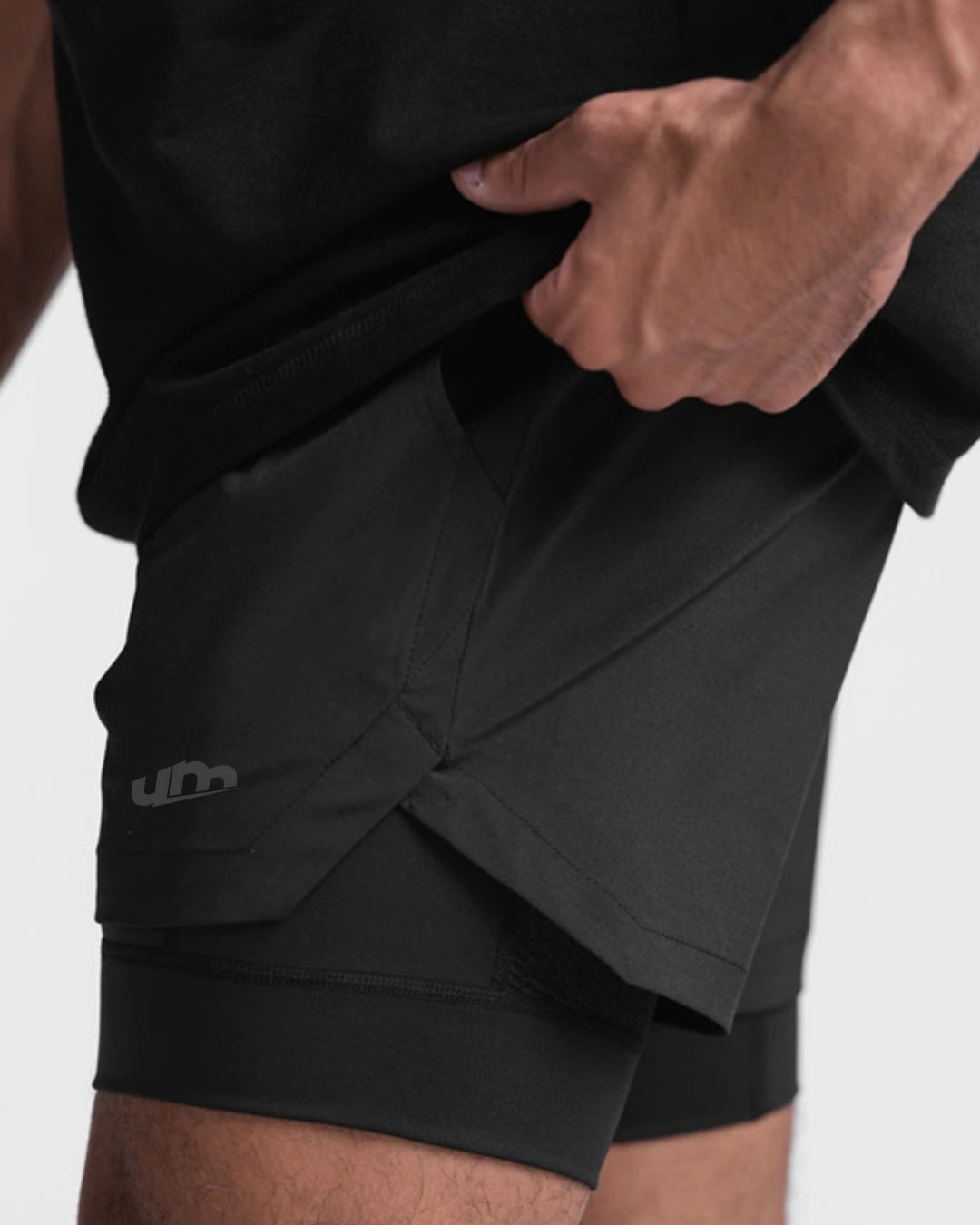 Short masculino 2 em 1 GymMax - Ideal para treinos, academia, levantamento e corridas