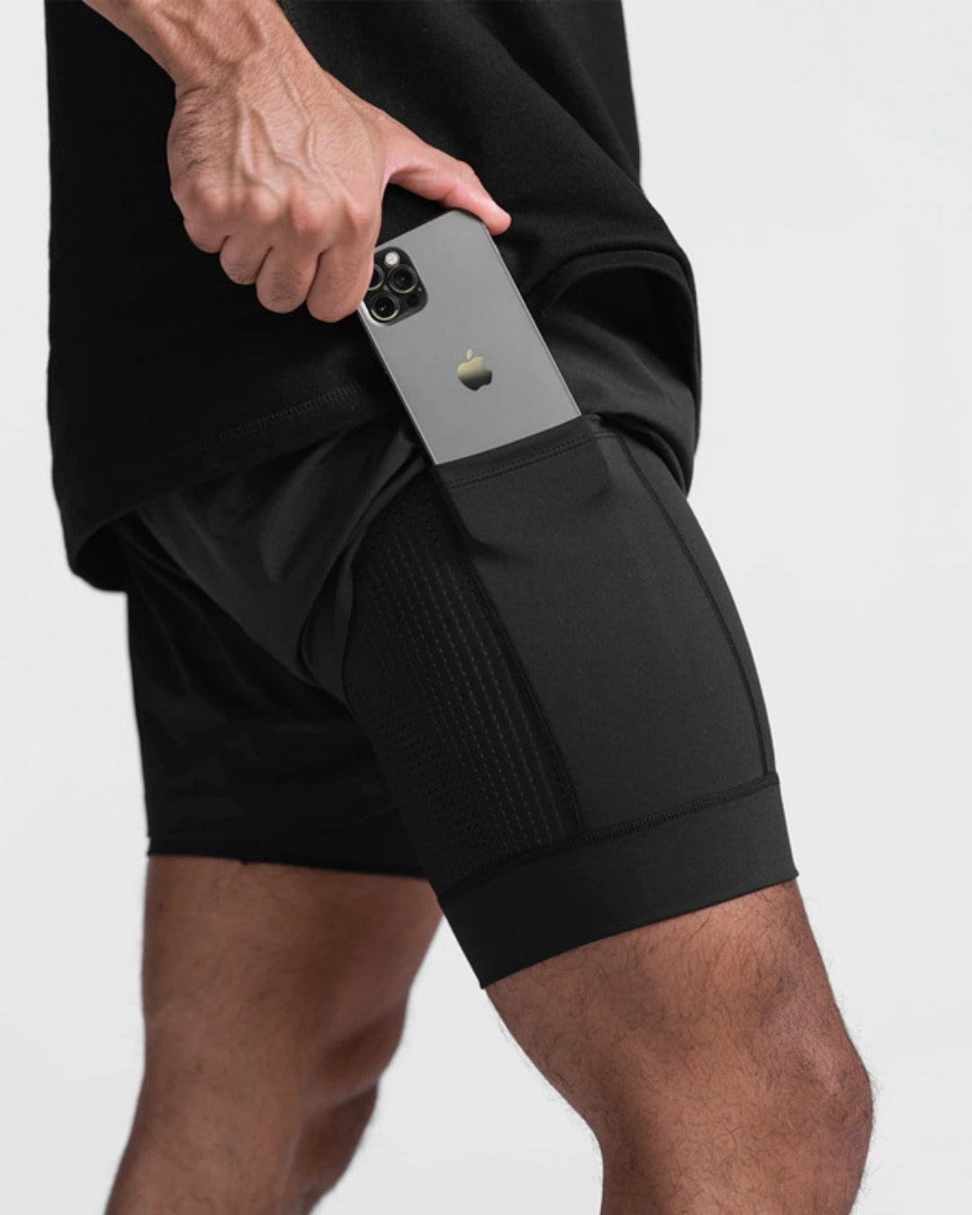 Short masculino 2 em 1 GymMax - Ideal para treinos, academia, levantamento e corridas