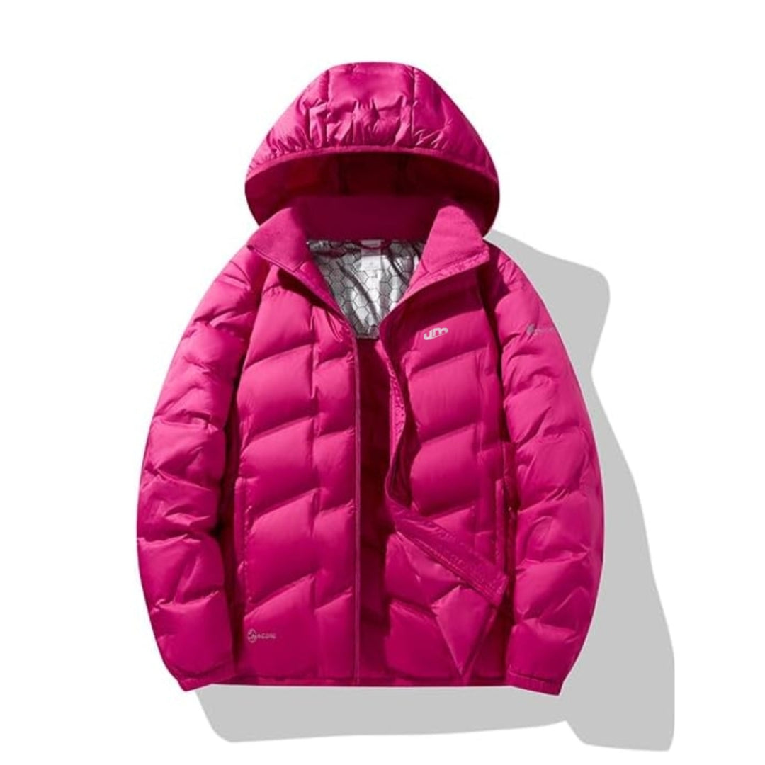 Jaqueta Puffer Feminina Revaya - Impermeável, quente, capuz removível