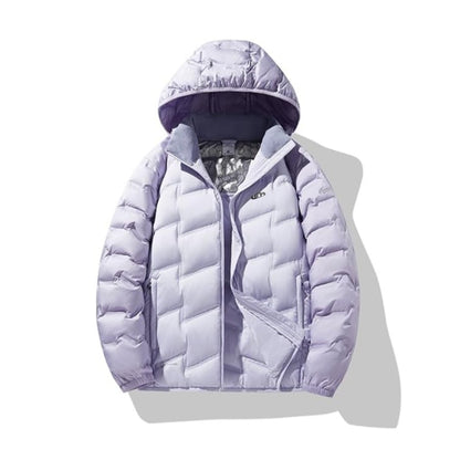 Jaqueta Puffer Feminina Revaya - Impermeável, quente, capuz removível