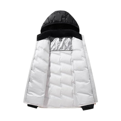 Jaqueta Puffer Feminina Revaya - Impermeável, quente, capuz removível