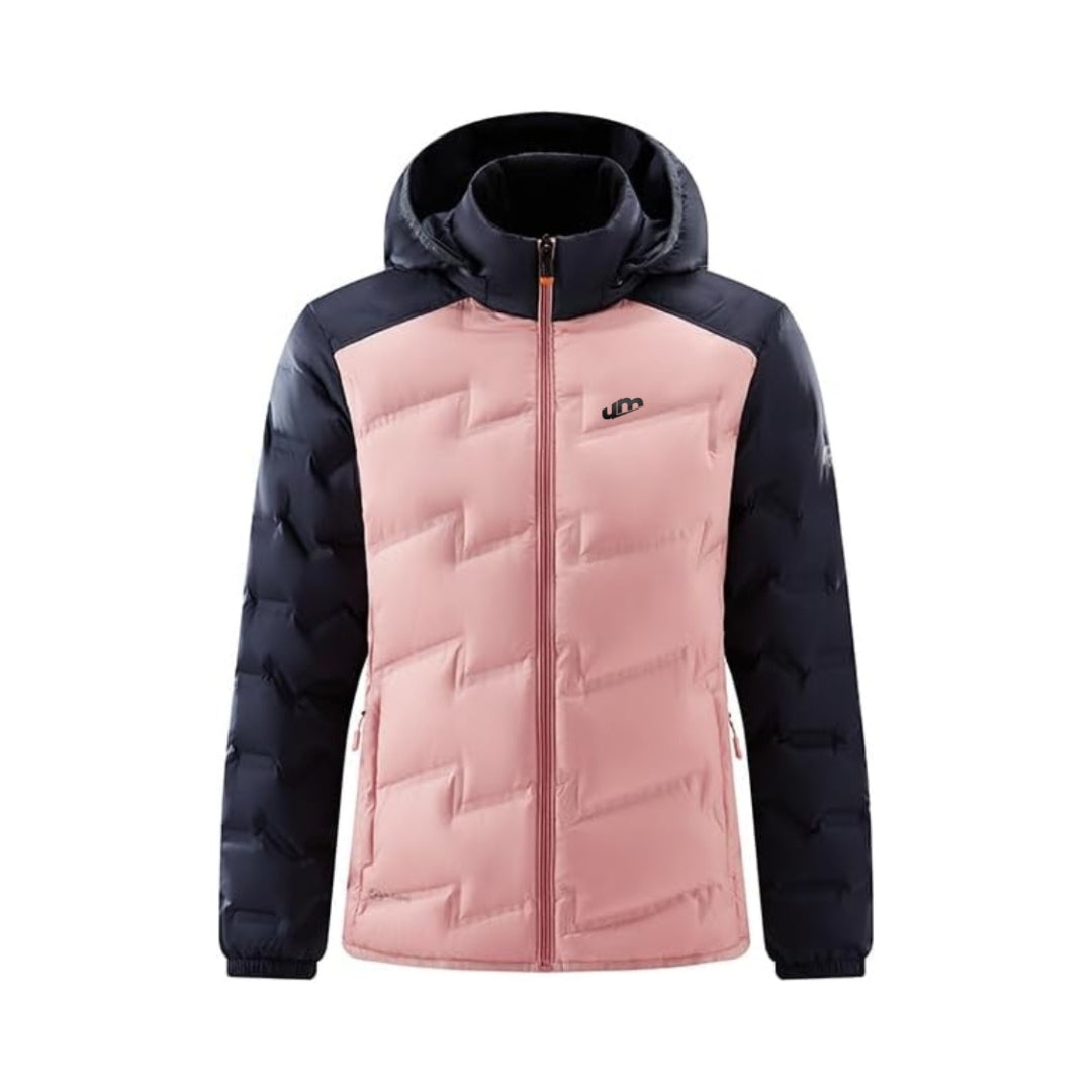 Jaqueta Puffer Feminina Revaya - Impermeável, quente, capuz removível