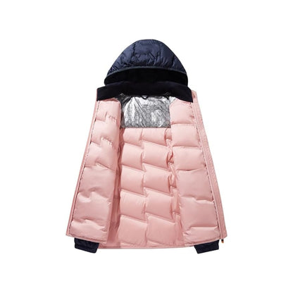 Jaqueta Puffer Feminina Revaya - Impermeável, quente, capuz removível