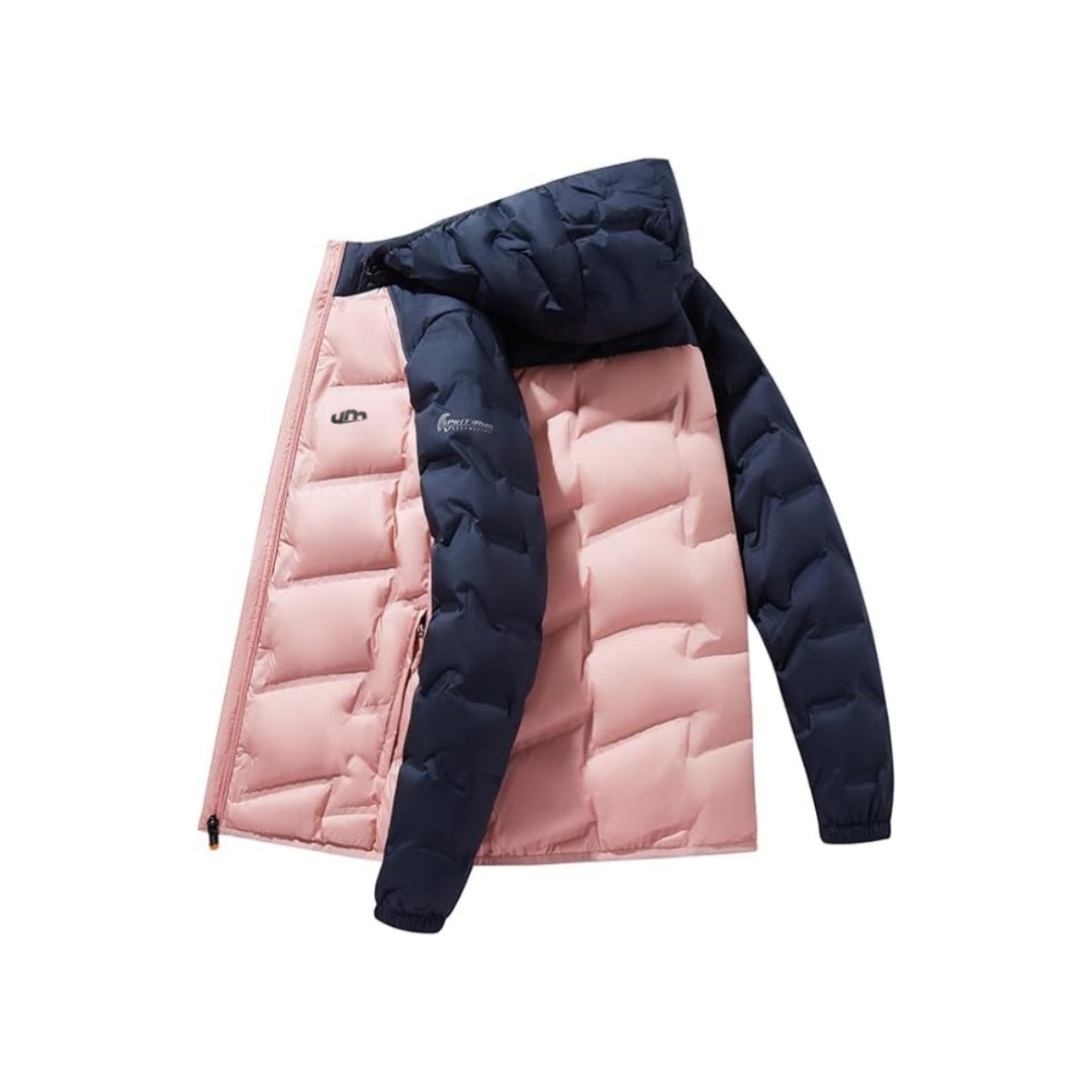 Jaqueta Puffer Feminina Revaya - Impermeável, quente, capuz removível