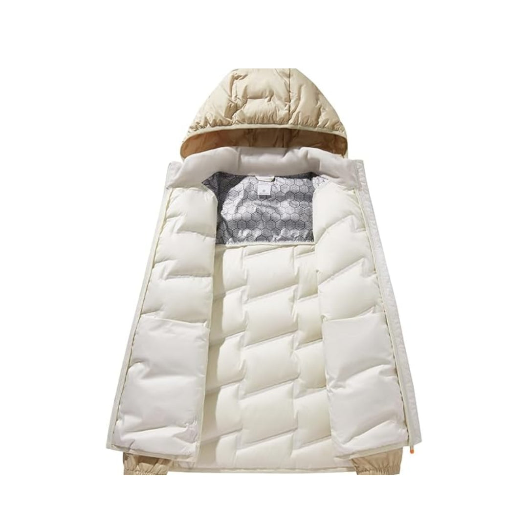 Jaqueta Puffer Feminina Revaya - Impermeável, quente, capuz removível