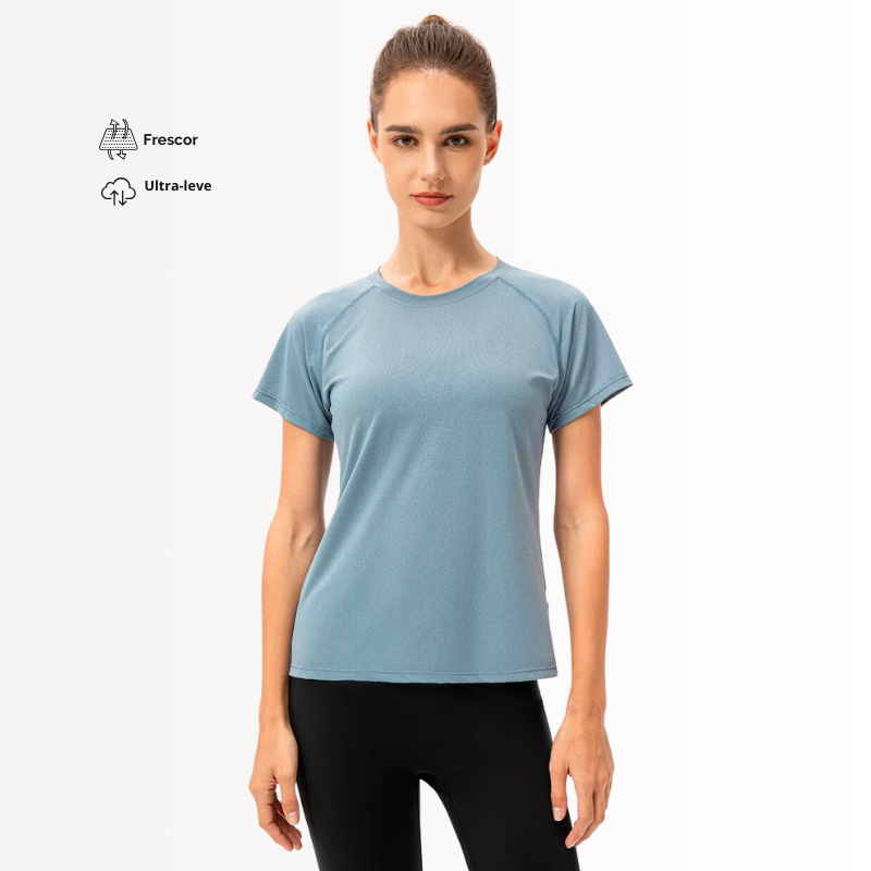 FlexGlow Camiseta feminina ultra-leve e respirável para exercícios, academia e esportes