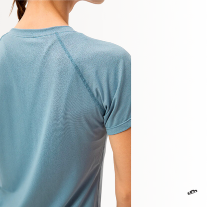 FlexGlow Camiseta feminina ultra-leve e respirável para exercícios, academia e esportes