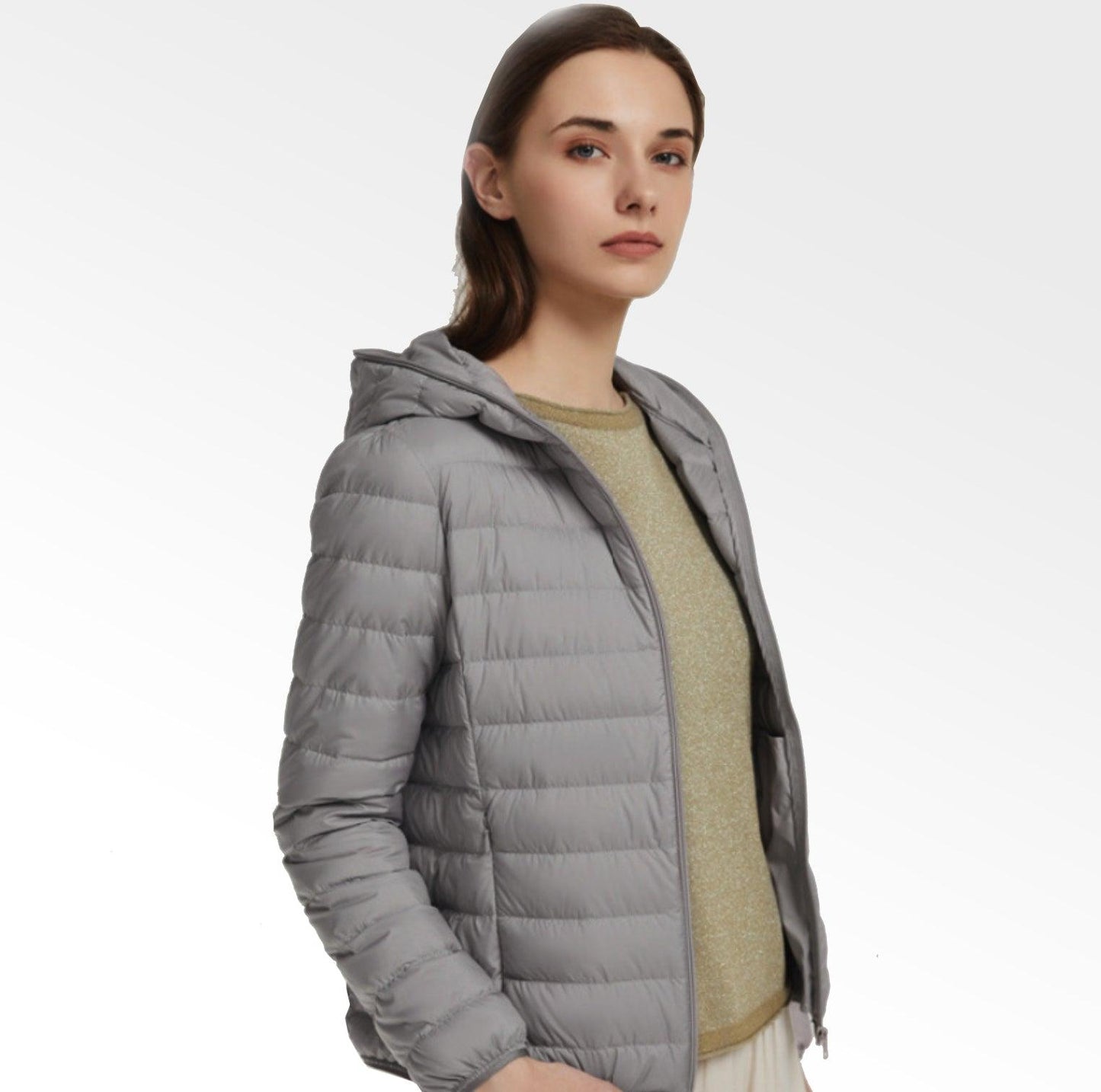 Jaqueta Puffer dobrável feminina Essentials com capuz - Ultra Max