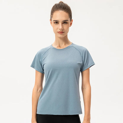 FlexGlow Camiseta feminina ultra-leve e respirável para exercícios, academia e esportes