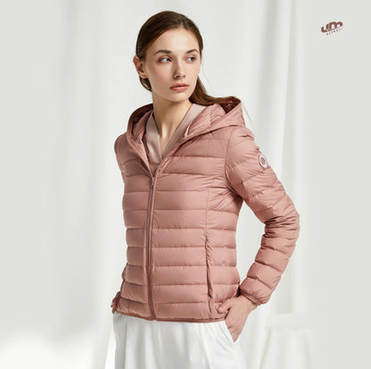 Jaqueta Puffer dobrável feminina Essentials com capuz - Ultra Max