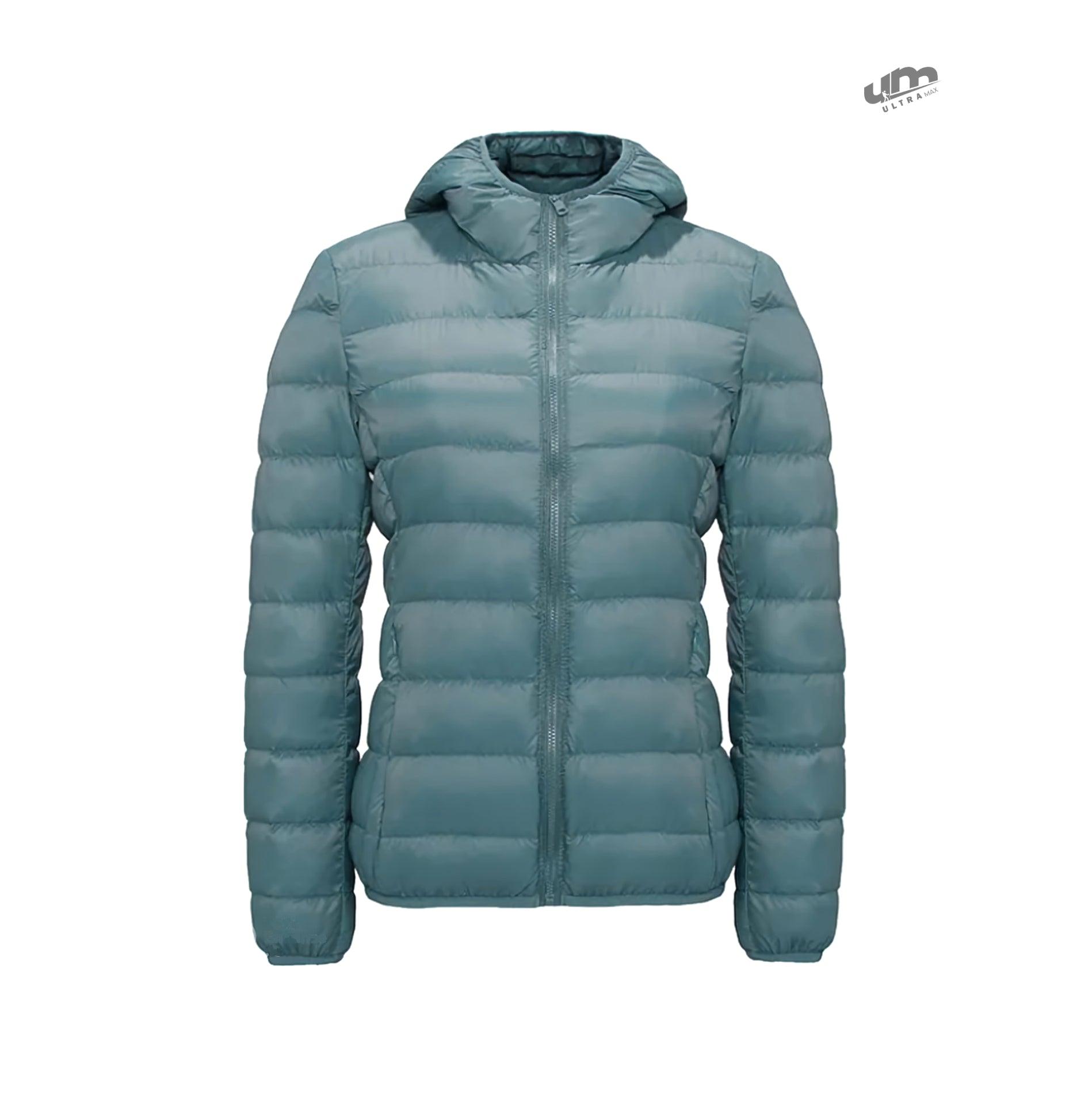 Jaqueta Puffer dobrável feminina Essentials com capuz - Ultra Max