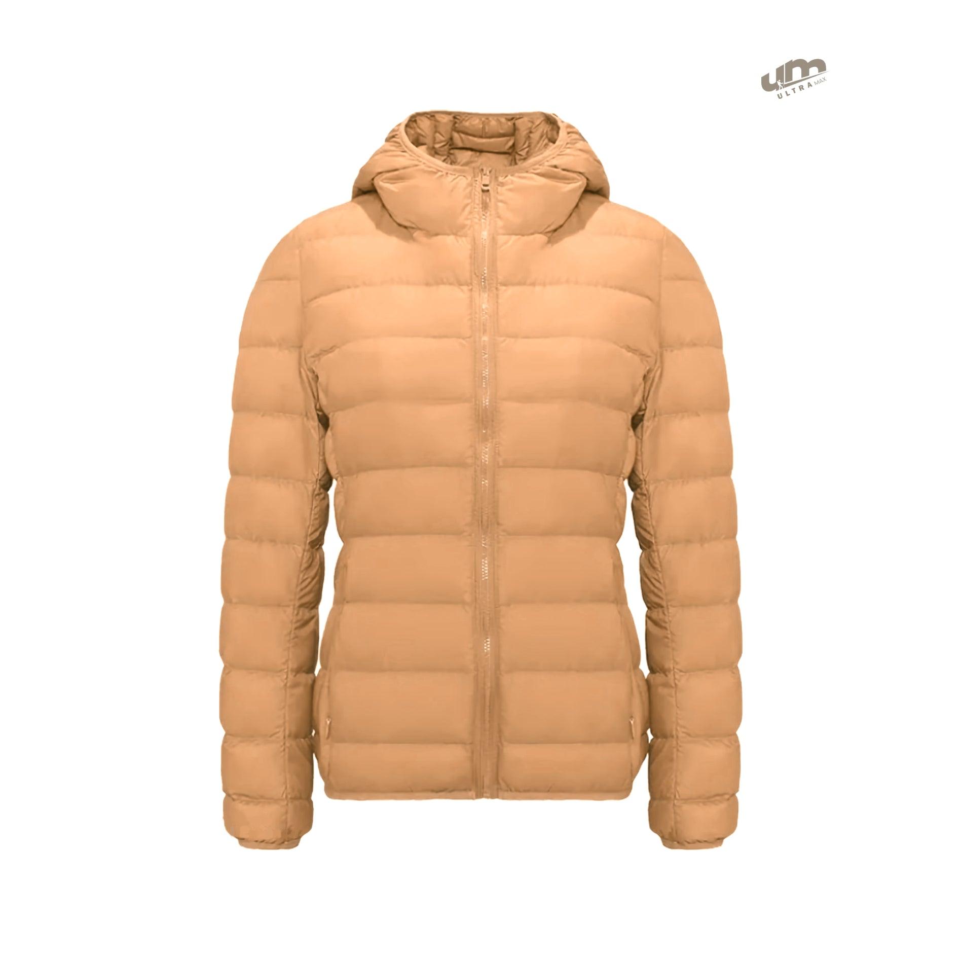 Jaqueta Puffer dobrável feminina Essentials com capuz - Ultra Max