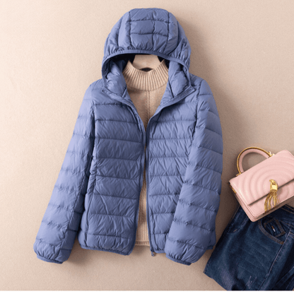 Jaqueta Puffer dobrável feminina Essentials com capuz - Ultra Max