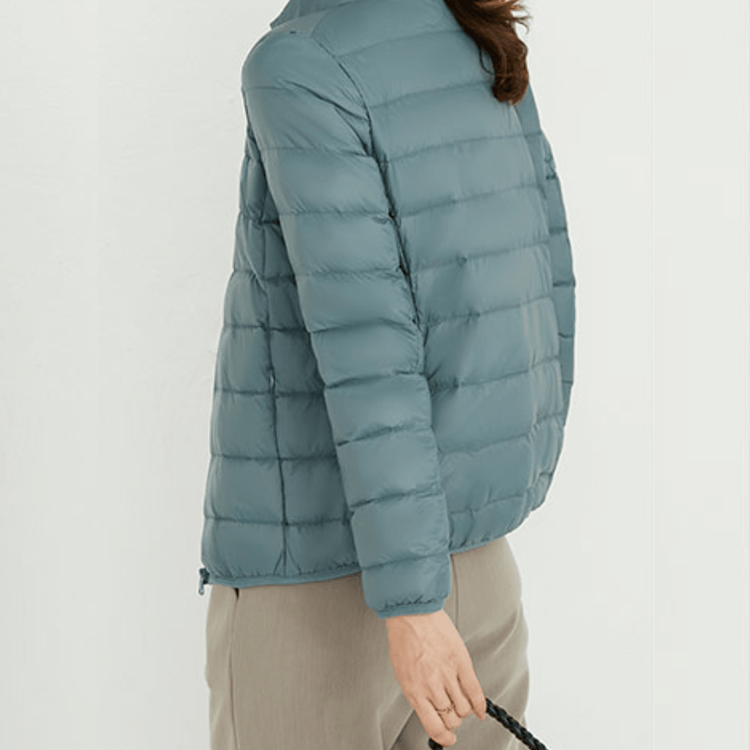 Jaqueta Puffer dobrável feminina Essentials com capuz - Ultra Max