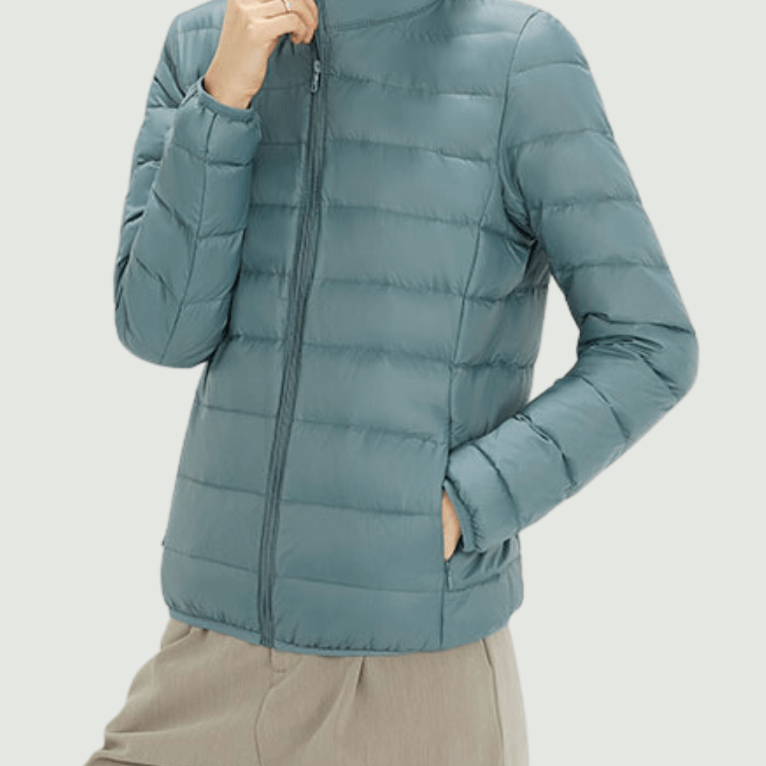 Jaqueta Puffer dobrável feminina Essentials com capuz - Ultra Max