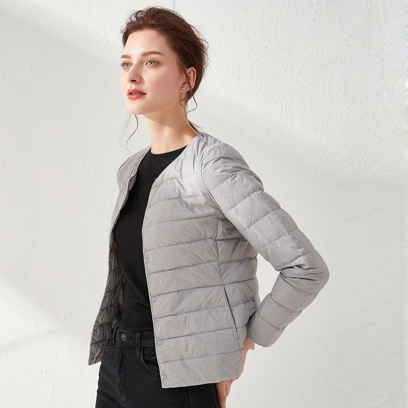 Jaqueta feminina Puffer Duke abotoável - Ultra Max