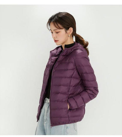 Jaqueta Puffer dobrável feminina Essentials com capuz - Ultra Max