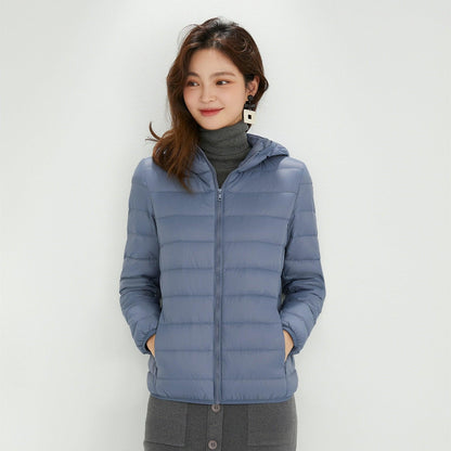 Jaqueta Puffer dobrável feminina Essentials com capuz - Ultra Max